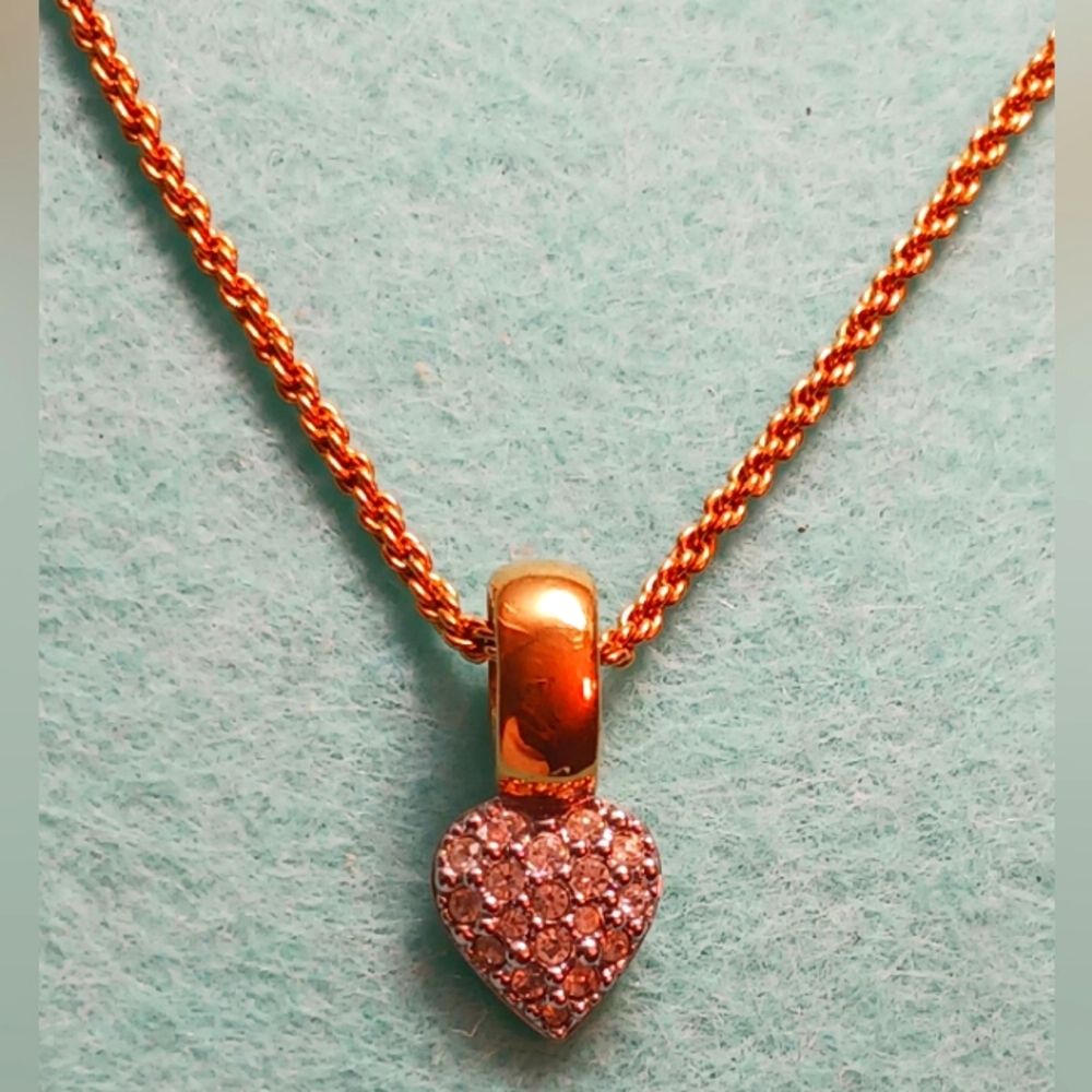 Swarovski Pave Clear Crystal Heart Pendant Necklace- 17in Necklace,  Swan Logo